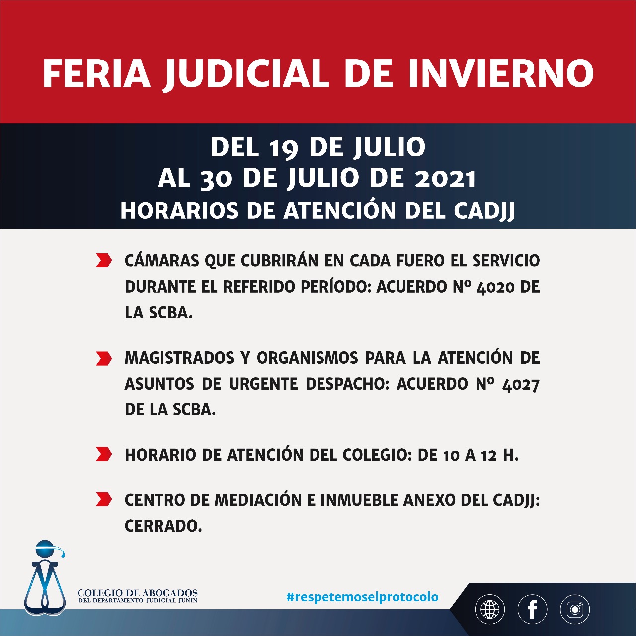 Feria Judicial De Invierno Del 19 De Julio Al 30 De Julio De 2021 ...